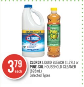 Shoppers Drug Mart Clorox liquid bleach (1.27l) or pine-sol household cleaner (828ml) offer