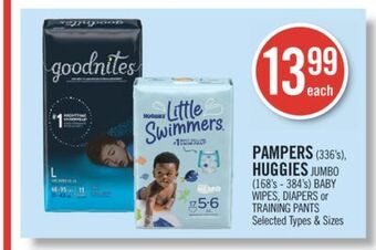 Shoppers Drug Mart Pampers (336's), huggies jumbo (168's - 384's) baby wipes, diapers or training pants offer