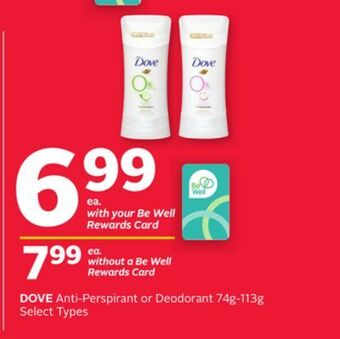 Rexall Dove anti-perspirant or deodorant offer
