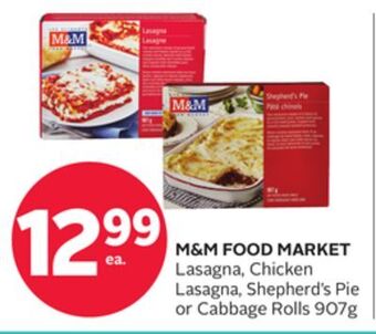 Rexall M & m food market lasagna, chicken lasagna, shepherd's pie or cabbage rolls offer