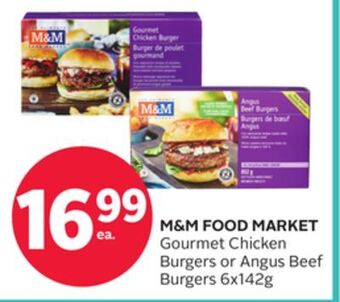 Rexall M&m food market gourmet chicken burgers or angus beef burgers offer