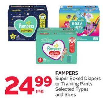 Rexall Pampers super boxed diapers or training pants offer