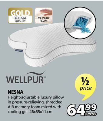 JYSK Nesna height-adjustable luxury pillow offer