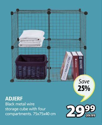 JYSK Adjerf black metal wire storage cube offer