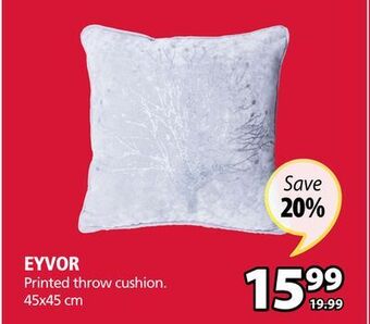 JYSK Eyvor printed throw cushion offer