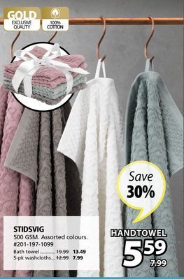 JYSK Stidsvig 500 gsm hand towel offer