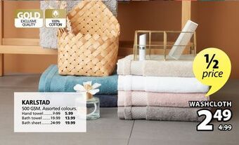 JYSK Karlstad 500 gsm washcloth offer