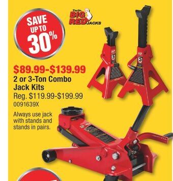 PartSource Big red 2 or 3-ton combo jack kits offer