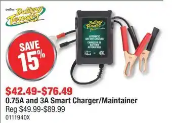 PartSource Battery tender 0.75a and 3a smart charger/maintainer offer
