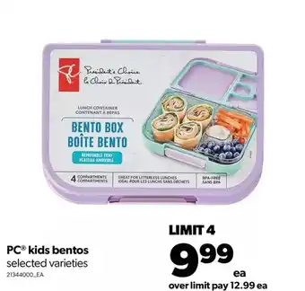 Real Canadian Superstore Pc kids bentos offer