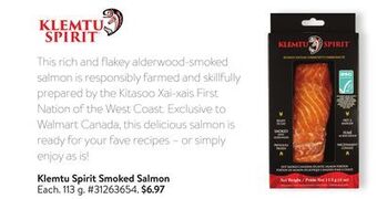Walmart Klemtu spirit smoked salmon offer