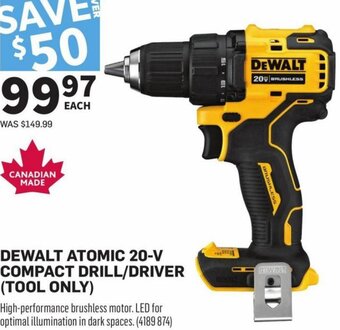 Co-op Dewalt Atomic 20-V Compact Drill/Driver offer