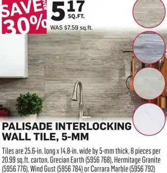 Co-op Palisade Interlocking Wall Tile, 5-MM offer