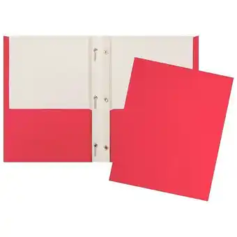 Staples Staples twin pocket & prong portfolio red offer