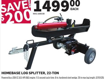 Co-op Homebase Log Splitter, 22-Ton offer