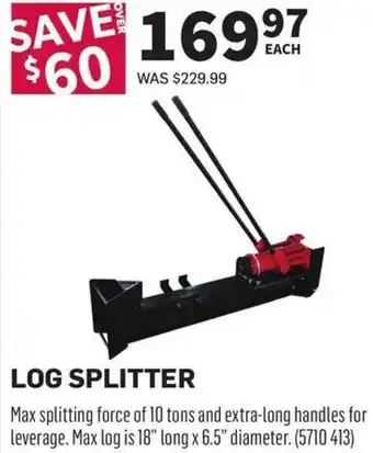 Co-op Log Splitter offer