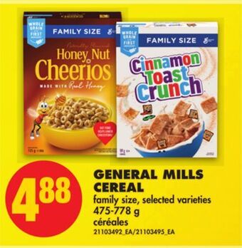 No Frills General mills cereal, 475-778 g offer