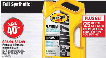PartSource Platinum synthetic including euro offer