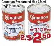 Top Food Supermarket Carnation evaporated milk offer