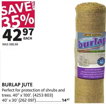 Co-op Burlap Jute 40' x 100' offer