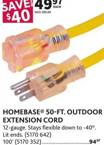 Co-op Homebase 50-FT Outdoor Extension Cord offer