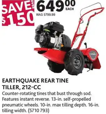Co-op Earthquake Rear Tine Tiller, 212-CC offer