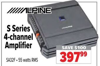 2001 Audio Video Alpine s series 4-channel amplifier offer