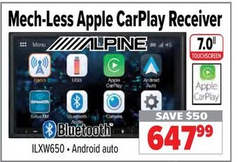 2001 Audio Video Alpine 7" mech-less apple carplay receiver offer