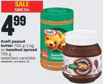 Valu-mart Kraft peanut butter or hazelnut spread offer