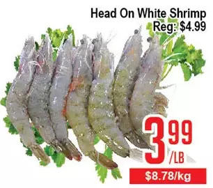 Skyland Foodmart Head on white shrimp offer
