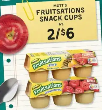 Market Place IGA Mott's Fruitsations Snack Cups 6's offer
