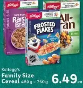Market Place IGA Kellogg's Family Size Cereal 480g-760g offer