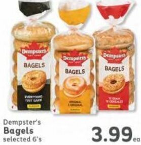 Market Place IGA Dempster's Bagels offer