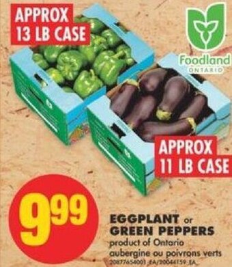No Frills Eggplant or Green Peppers offer