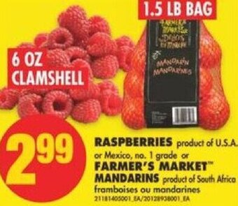 No Frills Raspberries or Farmer's Market Mandarins offer