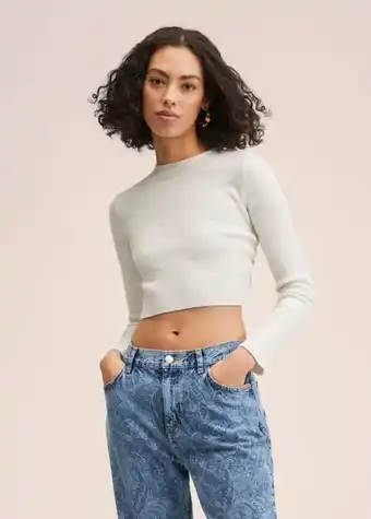 Mango Side slit cotton-blend sweater offer