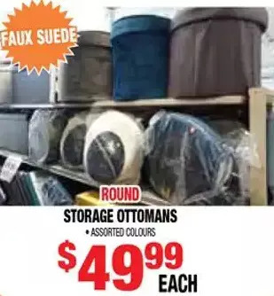Len's Mill Stores Round storage ottomans offer