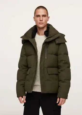 Mango Feather down hooded coat offer