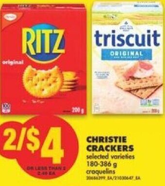 No Frills Christie Crackers 180-386 g offer