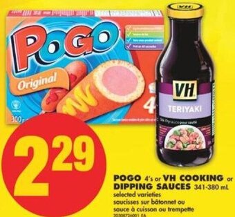 No Frills Pogo 4's or VH Cooking or Dipping Sauces 341-380 ml offer