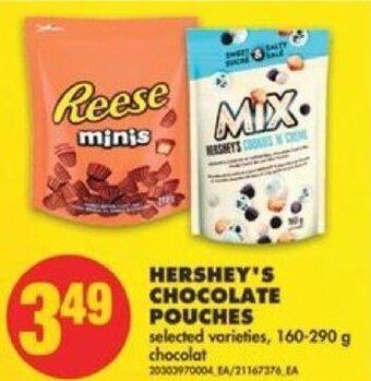 No Frills Hershey's Chocolate Pouches 160-290 g offer
