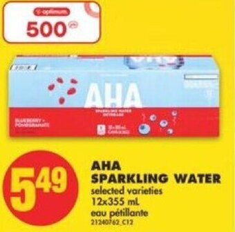 No Frills AHA Sparkling Water 12x355 ml offer