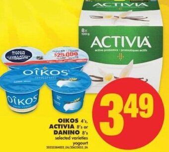No Frills Oikos 4's Activia 8's or Danino 8's offer
