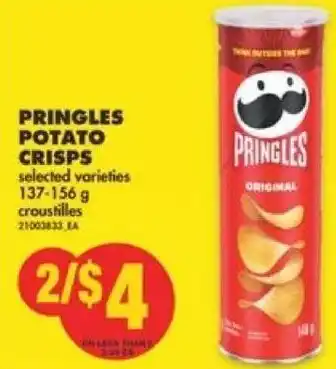 No Frills Pringles Potatoes Crisps 137-156 g offer