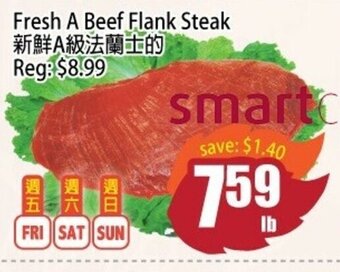 Field Fresh Supermarket Fresh A Beef Flank Steak offer