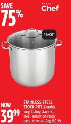 Canadian Tire Master chef stainless steel stock pot offer