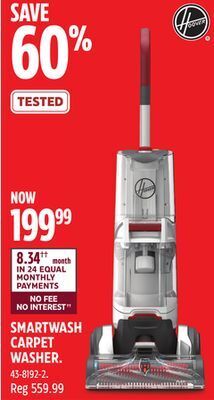Canadian Tire Hoover smartwash carpet washer offer