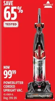 Canadian Tire Bissell powerlifter corded upright vac offer