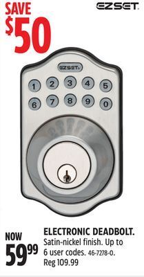 Canadian Tire Ezset electronic deadbolt offer