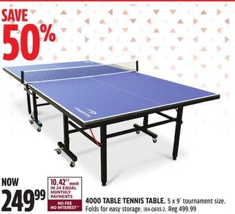 Canadian Tire Matrix 4000 table tennis table offer